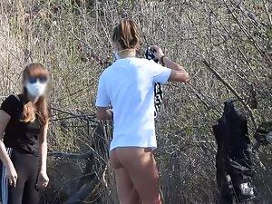 Caught naked ass of hot girl changing by the river Picture 5