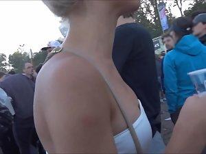 Peeping on hot hippie girl and her friend's tits Picture 1