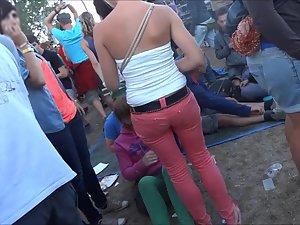 Peeping on hot hippie girl and her friend's tits Picture 2