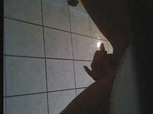 Naked girl scared while fingering pussy Picture 1