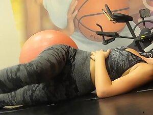 Cute and flexible fitness girl caught in gym Picture 4