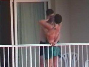 Voyeur caught them fuck on the balcony Picture 2