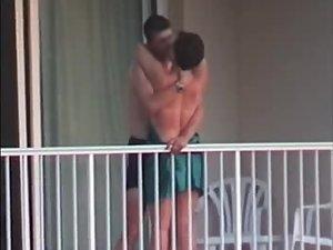 Voyeur caught them fuck on the balcony Picture 3