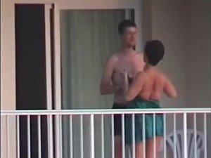 Voyeur caught them fuck on the balcony Picture 4