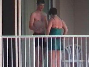 Voyeur caught them fuck on the balcony Picture 5