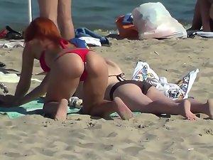 Slow motion of a redhead lying down Picture 4
