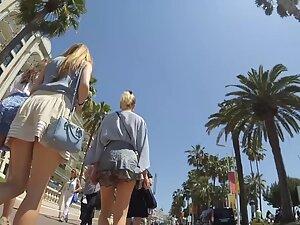 Wind shows upskirts of three asses to the candid camera Picture 5