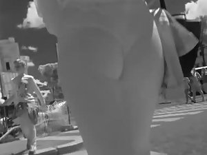 Infra red cam shows teen girl's thong