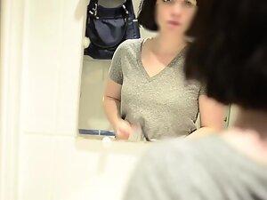 Spying on perky tits while she brushes her teeth Picture 2
