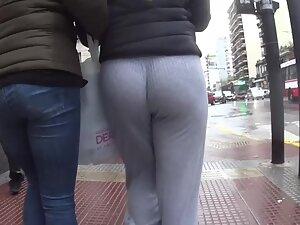 Hot round butt in sweatpants on a rainy day Picture 5