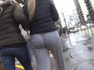 Hot round butt in sweatpants on a rainy day Picture 6