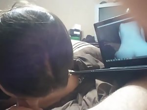 Blowjob while watching his own porno Picture 7