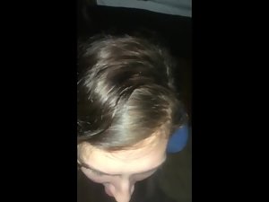 Cutie kneels down and waits for his cumshot Picture 1