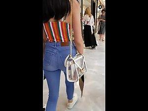 Two hot friends in stripes and jeans Picture 4