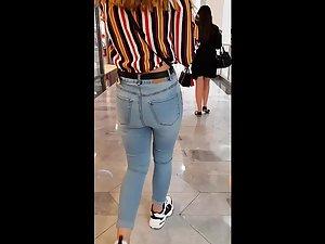 Two hot friends in stripes and jeans Picture 7