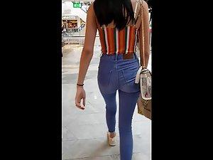 Two hot friends in stripes and jeans Picture 8