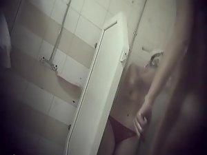 Sporty girls showering in the locker room Picture 5