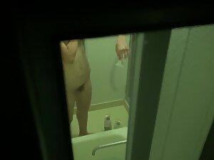 Window peeping on hairy asian girl in shower Picture 6