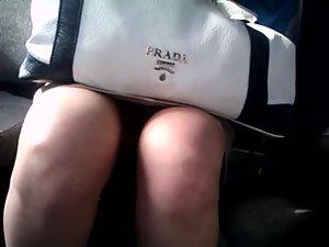 Prada bag covered her bare thighs Picture 2