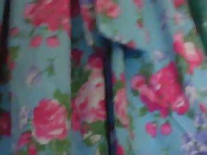 Lifted skirt reveals a leopard thong Picture 2