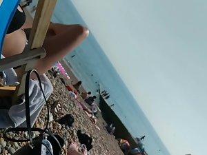 Generous nipple slip caught on the beach Picture 3