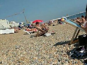 Generous nipple slip caught on the beach Picture 8