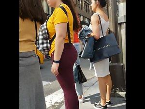 Tight white dress reveals tight buttocks and thong Picture 6