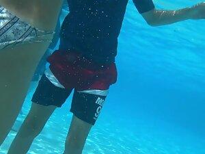 Underwater look at pubes sticking out of her bikini Picture 2