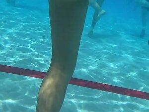 Underwater look at pubes sticking out of her bikini Picture 6