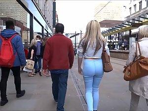 Young butt in tight blueish pants Picture 5