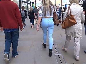 Young butt in tight blueish pants Picture 6