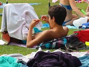 Funny pervert caught by the pool Picture 7