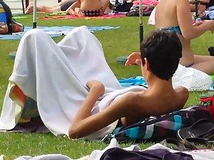 Funny pervert caught by the pool Picture 8