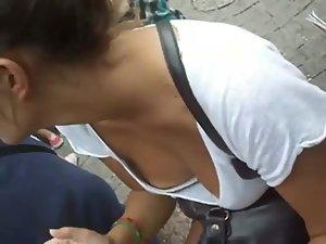 Peeking on giggly girl's perfect tits Picture 5
