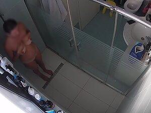 Spying her in shower proves her husband is a lucky man