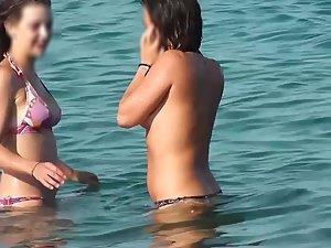 Perfect topless teen in tiniest bikini thong Picture 2
