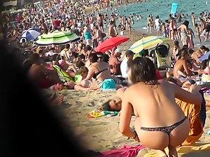 Perfect topless teen in tiniest bikini thong Picture 6