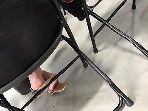 Admiring her ass and thong while she is sitting Picture 4