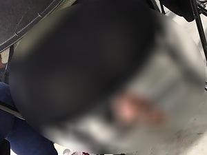 Admiring her ass and thong while she is sitting