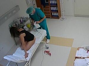 Spying on doctor checking hot woman's ass Picture 3