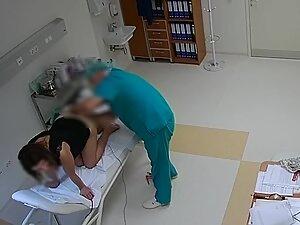 Spying on doctor checking hot woman's ass Picture 5