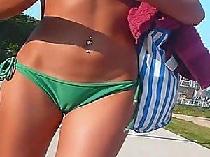 Cameltoe of a fit babe in a bikini