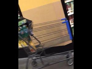 Black girl's thong and wedgie in blue outfit Picture 4