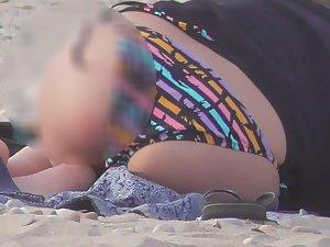 Beach voyeur caught silky smooth little ass