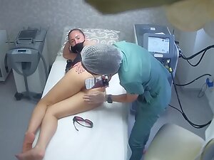 Spying on hair removal and asshole photo session