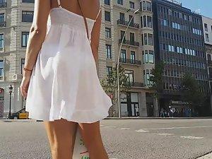 Hot ass and thong seen through skirt Picture 1