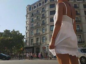 Hot ass and thong seen through skirt Picture 5