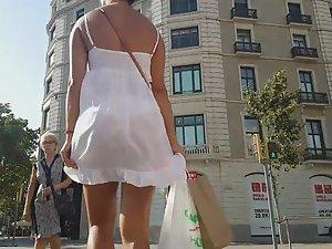 Hot ass and thong seen through skirt Picture 7