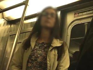 Classy girl with beautiful face got amazing ass in upskirt