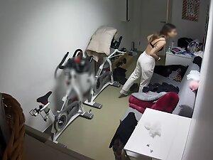Spying on fit girl undressing at home Picture 6